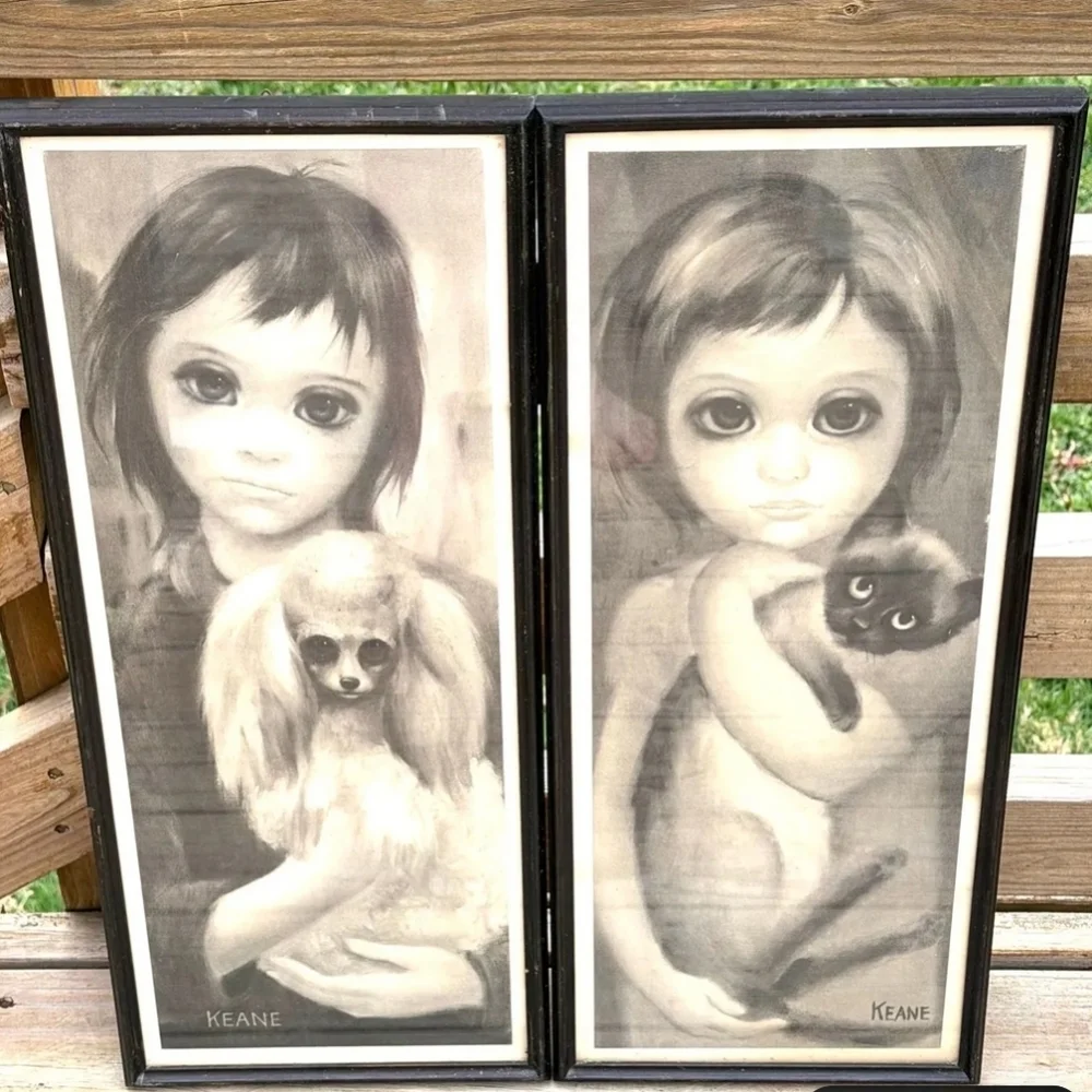 Margaret Keane Vintage Big Eyes print framed - Picture 1 of 2